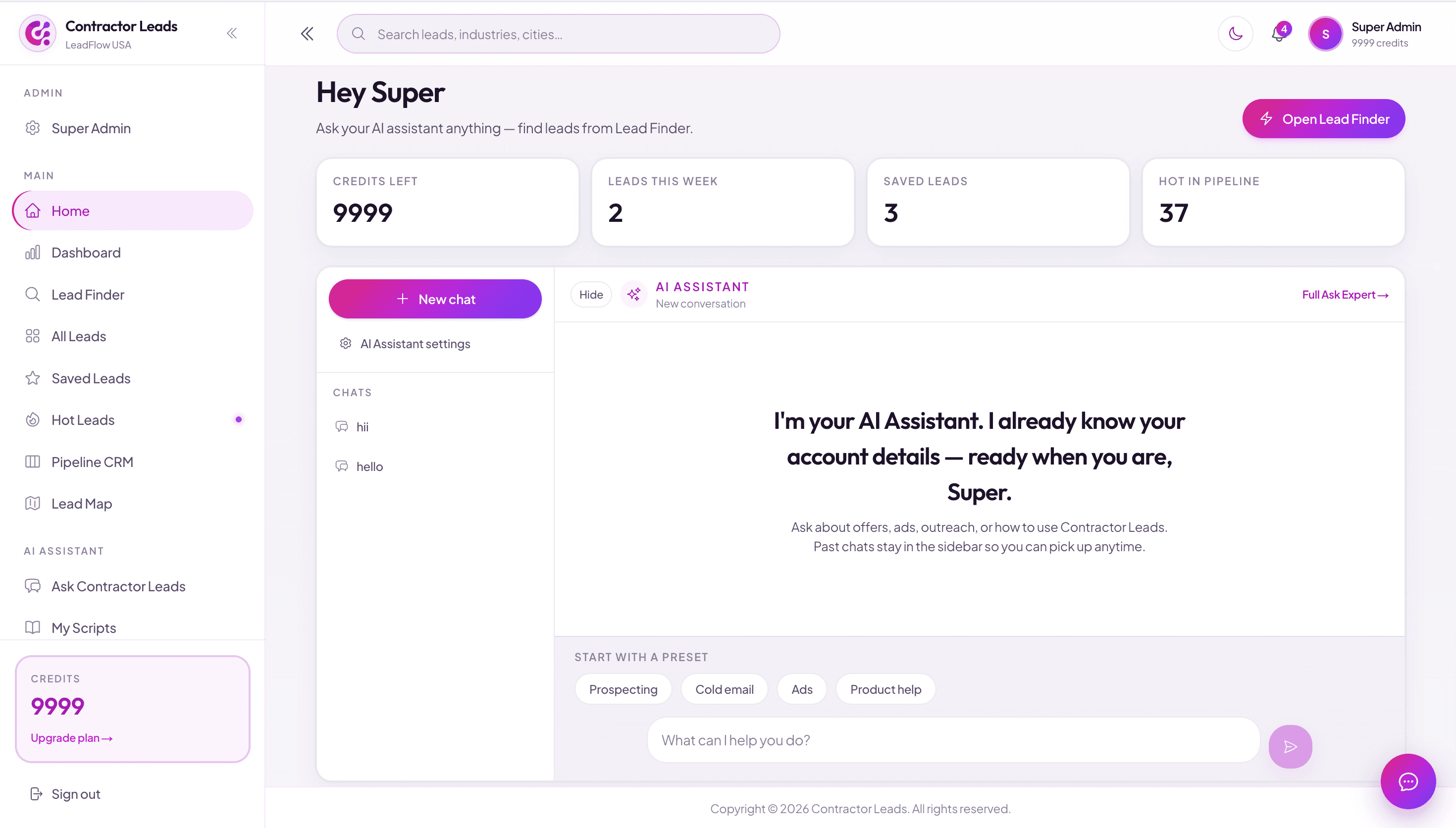 Home and AI assistant workspace